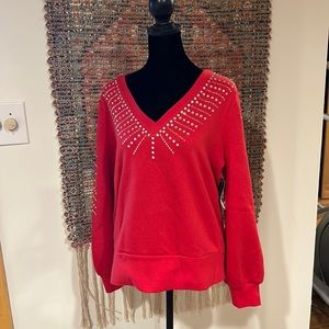 INC International Holiday Christmas Sweatshirt Women’s size Large NWT